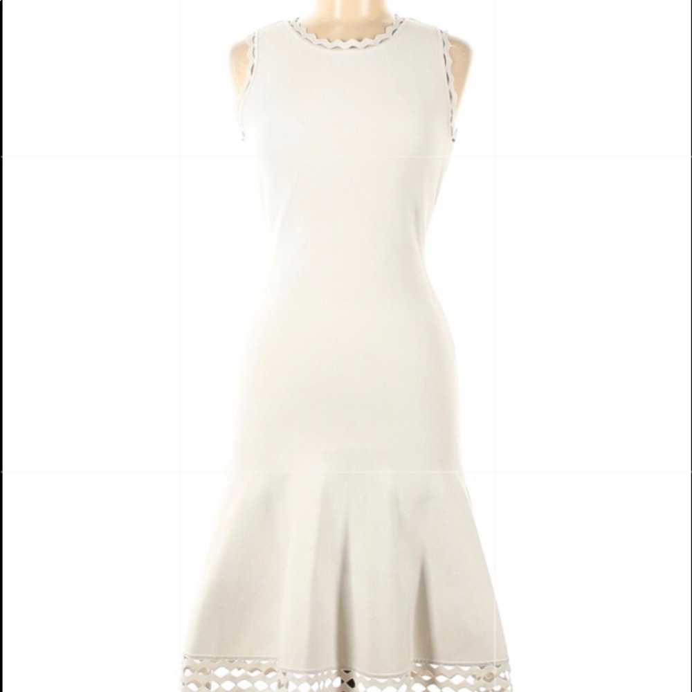 Milly White diamond cut dress